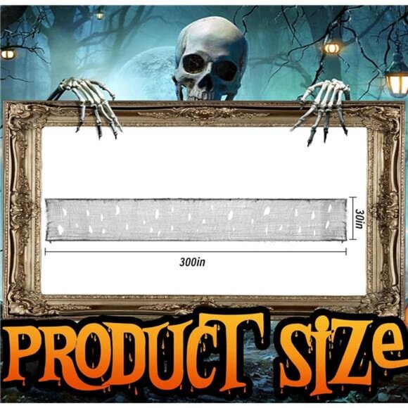 300 x 30 Inch Halloween Spooky Cloth - Black Large Size Halloween Creepy Cloth - Picture 2 of 8